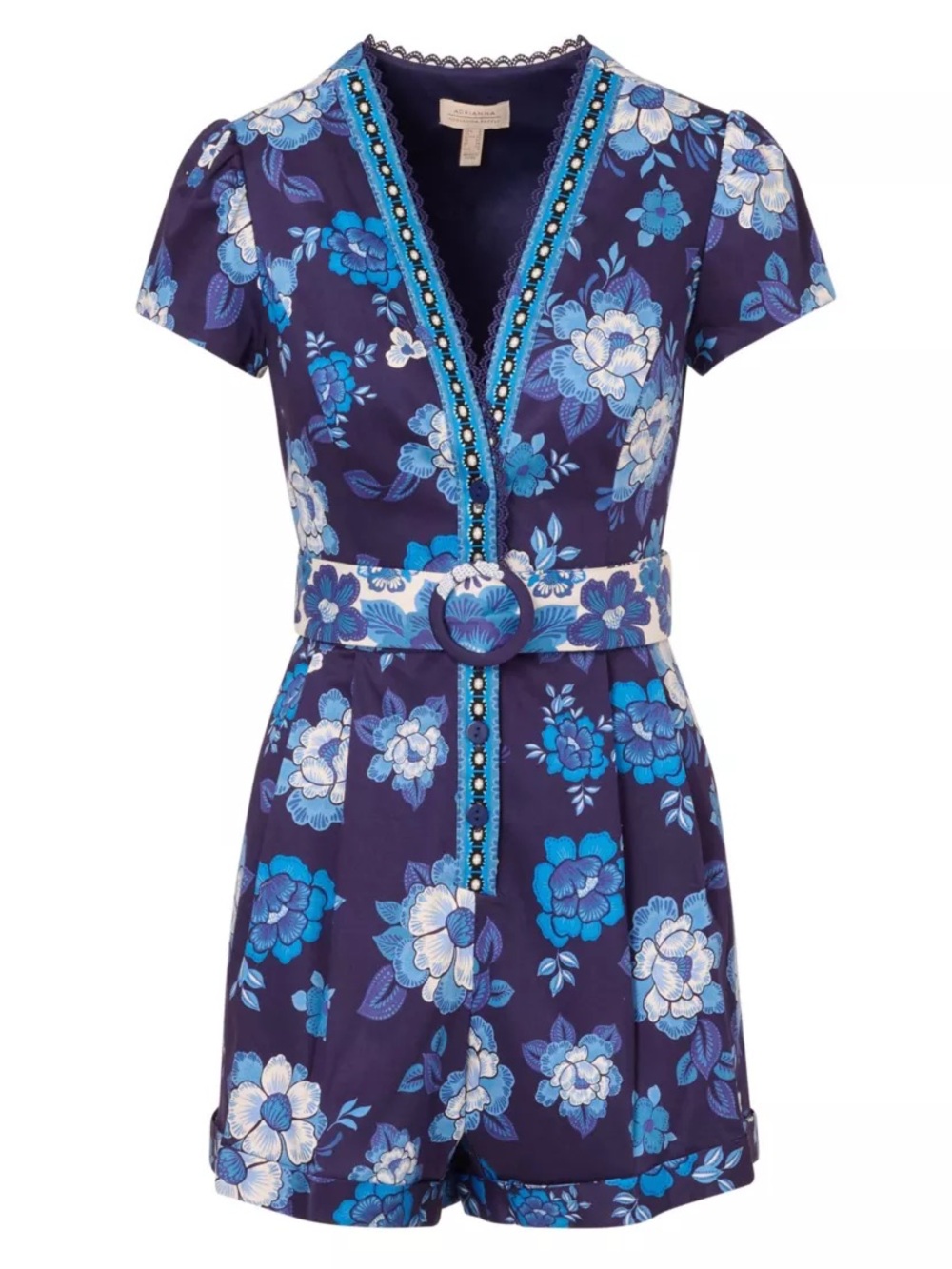 NWT Adrianna by Adrianna Papell Floral Belted Romper Size 10
